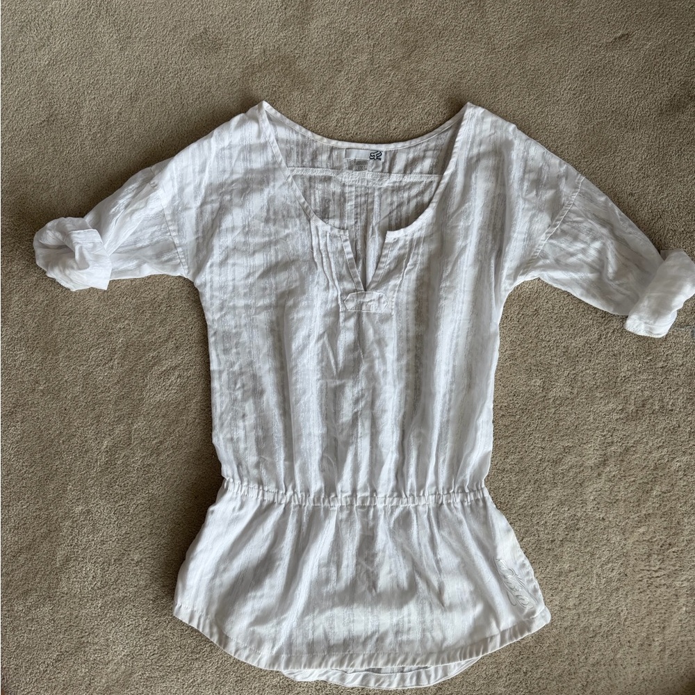 Fox White Women's Tunic Top